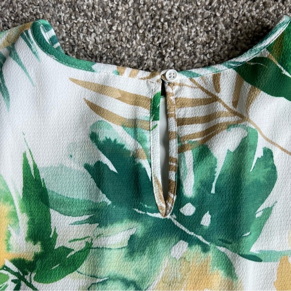 Gianni Bini Tropical Palm Leaf Print Flowing Mini Dress, Size Small - Picture 11 of 11